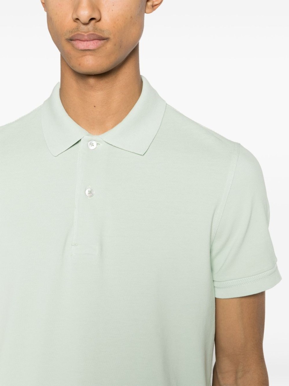 Tom Ford Short-sleeved Cotton Polo Shirt In White