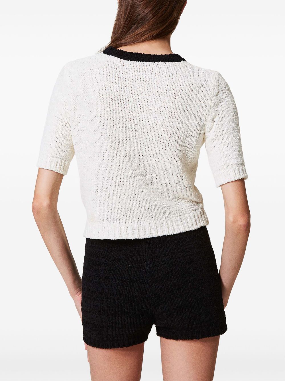 Twinset Oval T Button Cropped Jumper