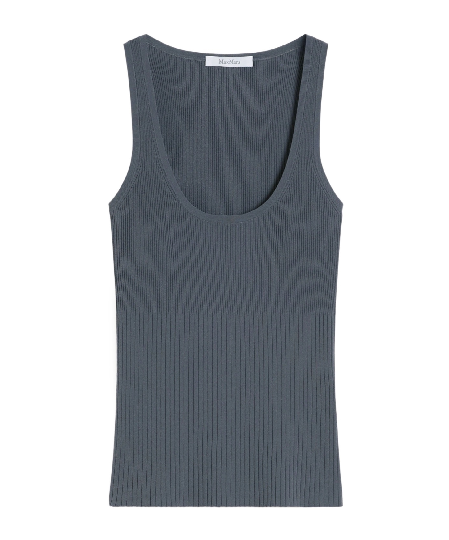 Max Mara Round Neck Sleeveless Vest In Gray