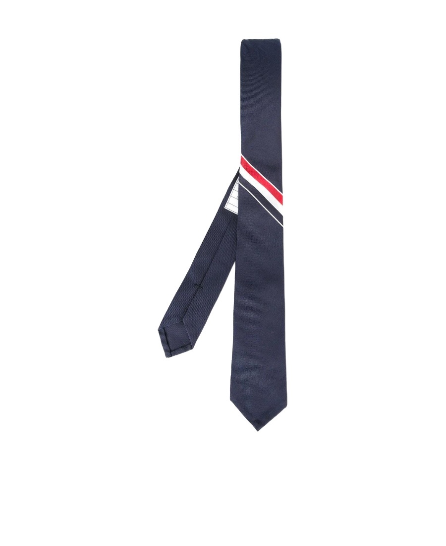THOM BROWNE ENGINEERED STRIPE SILK TIE