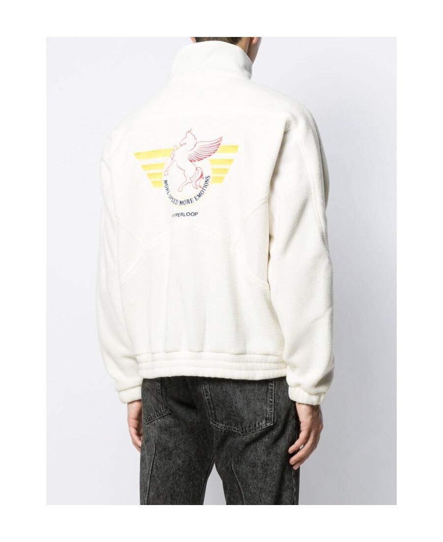 Msgm Contrast Stripe Sweatshirt In White