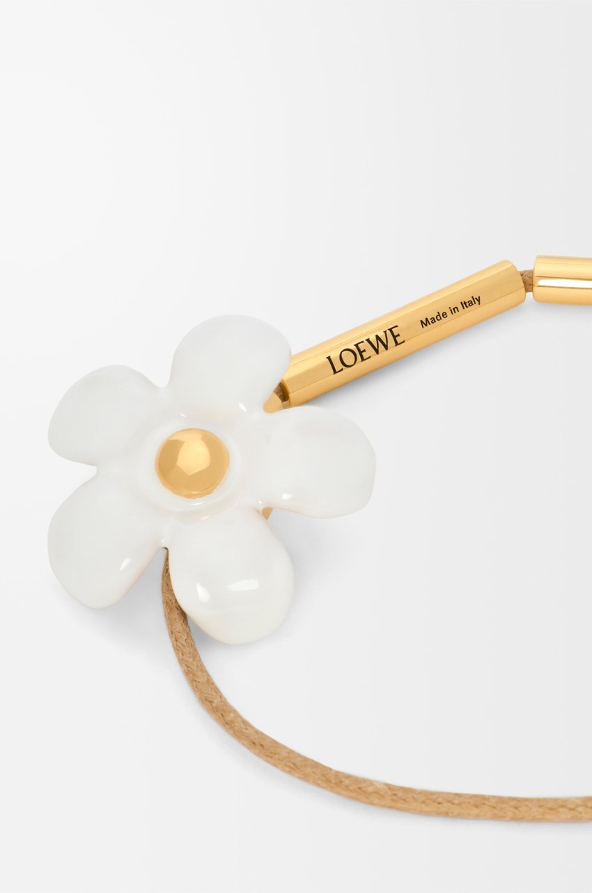 Loewe Flor Bracelet In Sterling Silver And Enamel In Gold