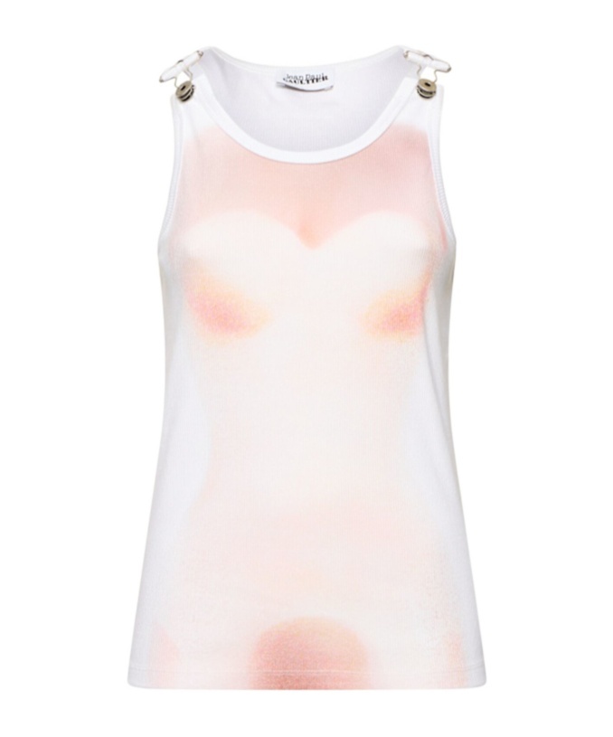 Jean Paul Gaultier Ribbed Vest In White