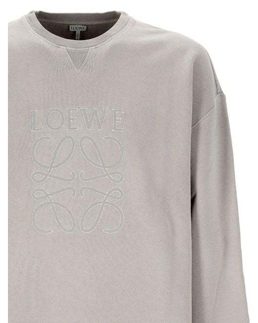 Loewe Regular Fit Sweatshirt In Cotton In Gray
