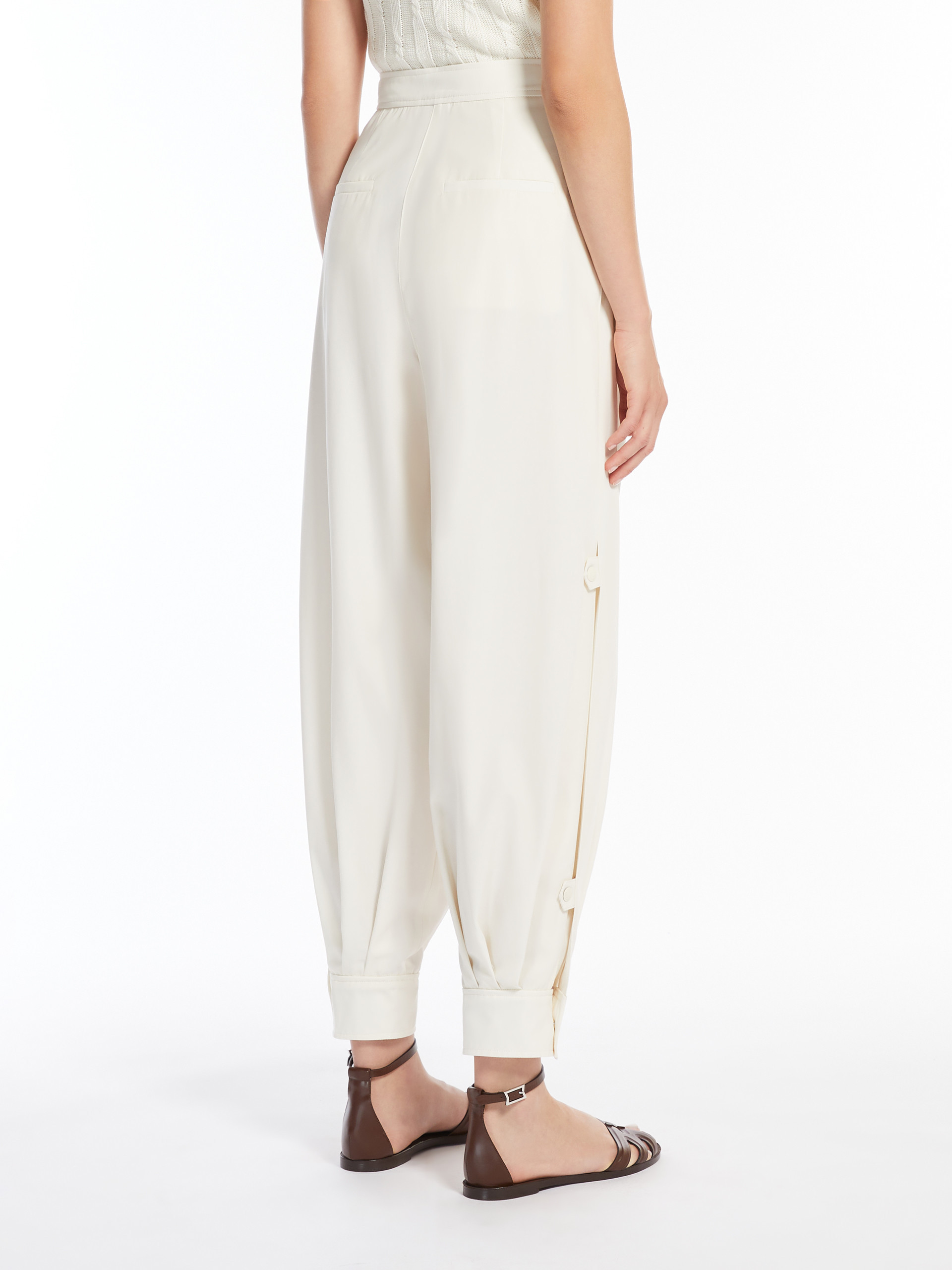Max Mara Coccole Cotton Pants In White