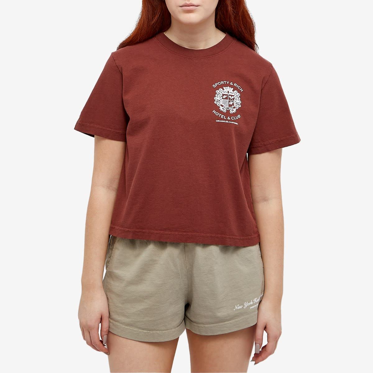 Sporty And Rich Logo-print Cotton T-shirt In Red