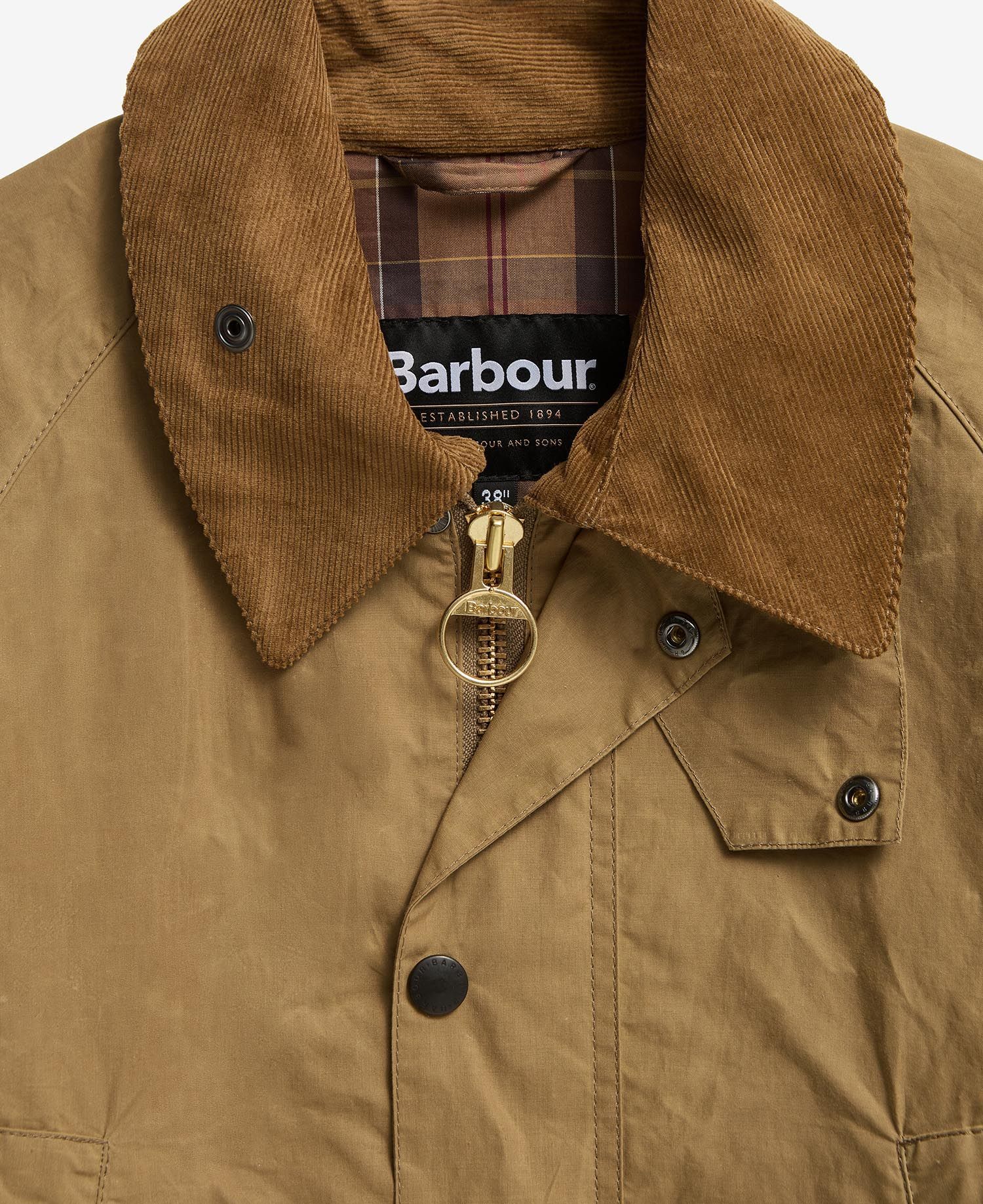 Shop Barbour Oversized Bedale Casual Jacket In Golden Khaki