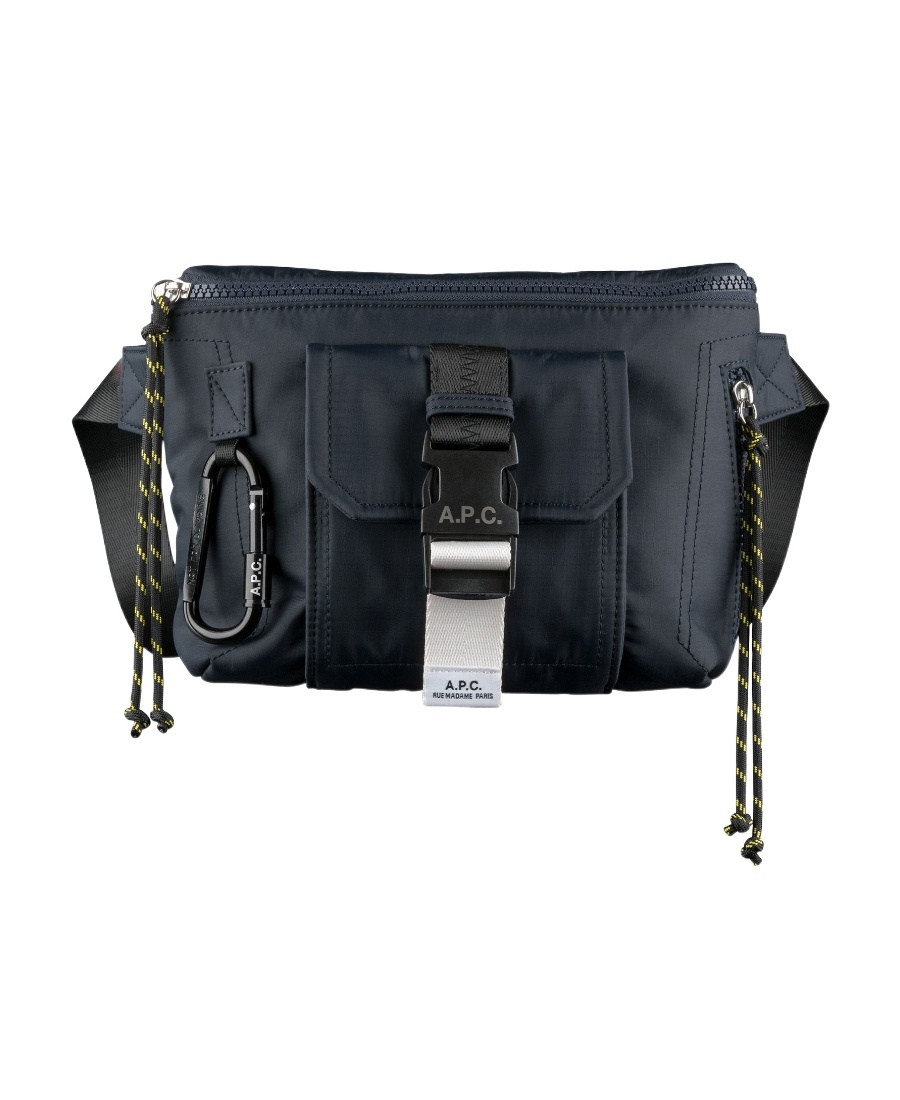 Apc A.p.c. Logo Patch Buckled Belt Bag In Black
