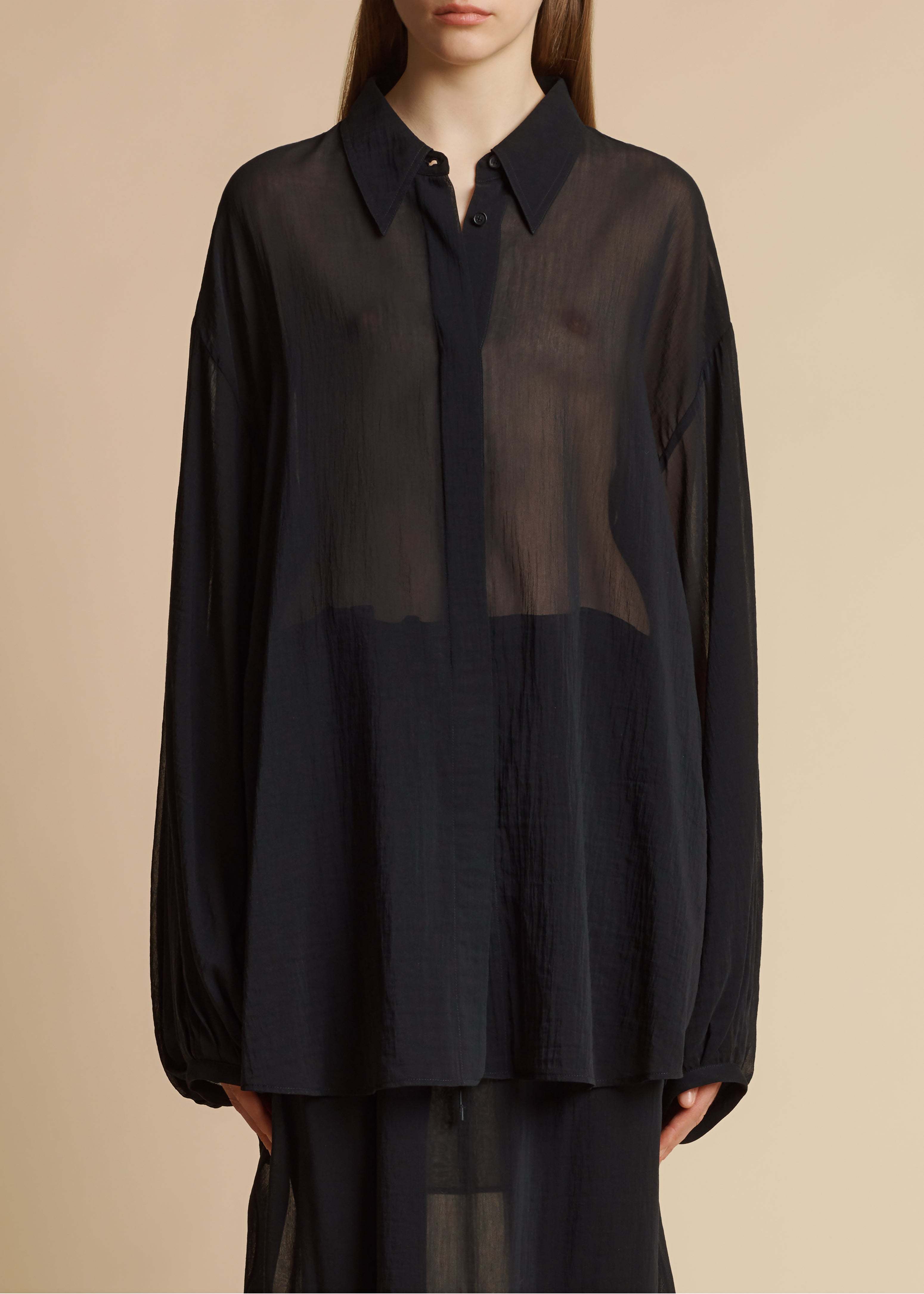 KHAITE KHAITE LONG-SLEEVED SHEER TOP