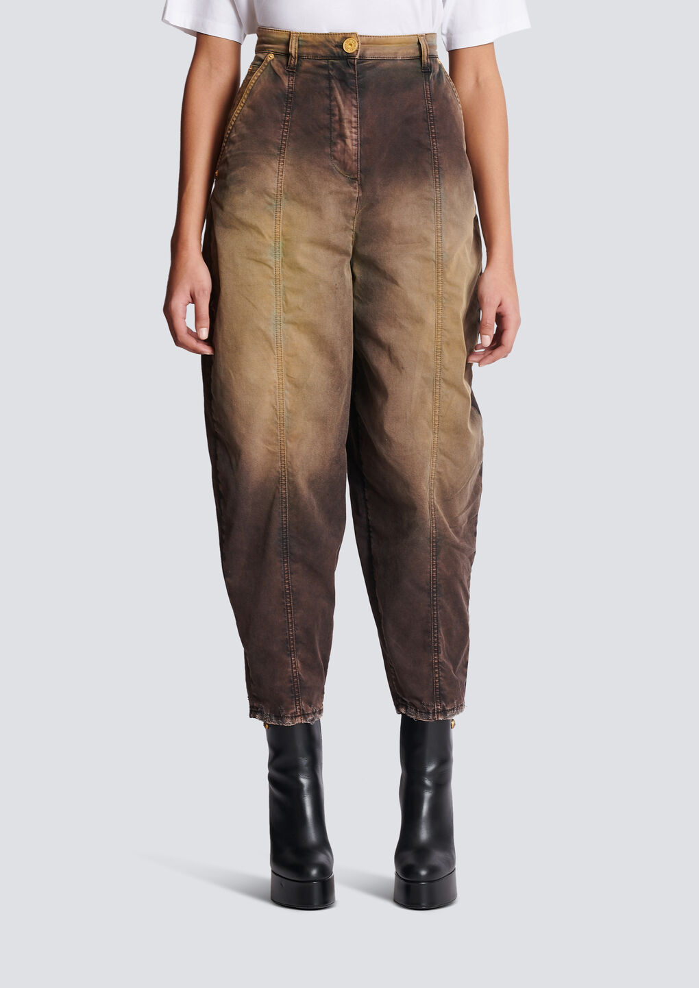 Balmain Tie-dye Print Tapered Jeans In Multicolor