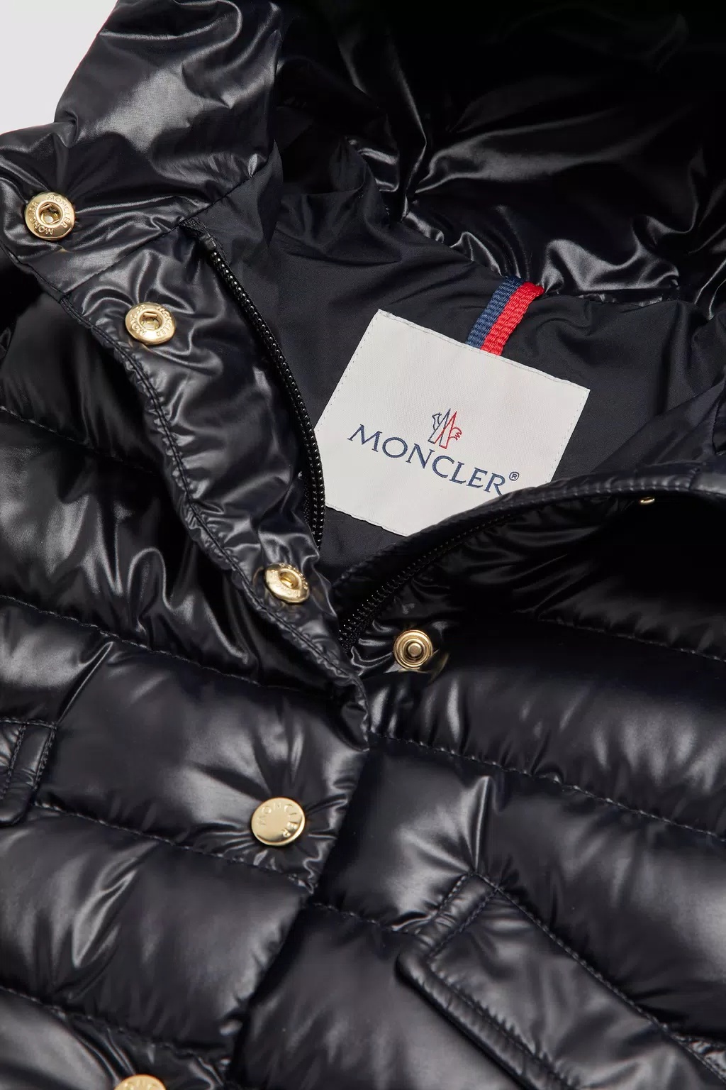 MONCLER MONCLER ENFANT LOGO PATCH HOODED COAT