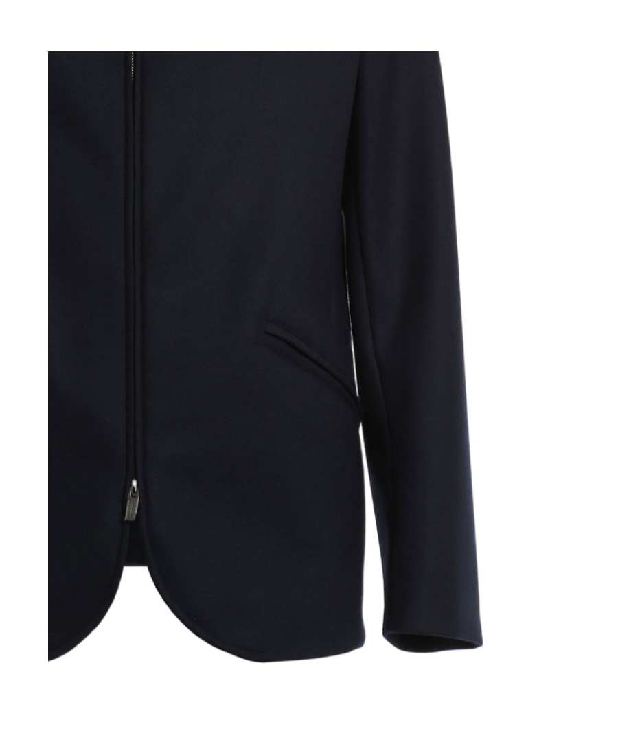 Armani Collezioni Wool Collar Jacket In Black