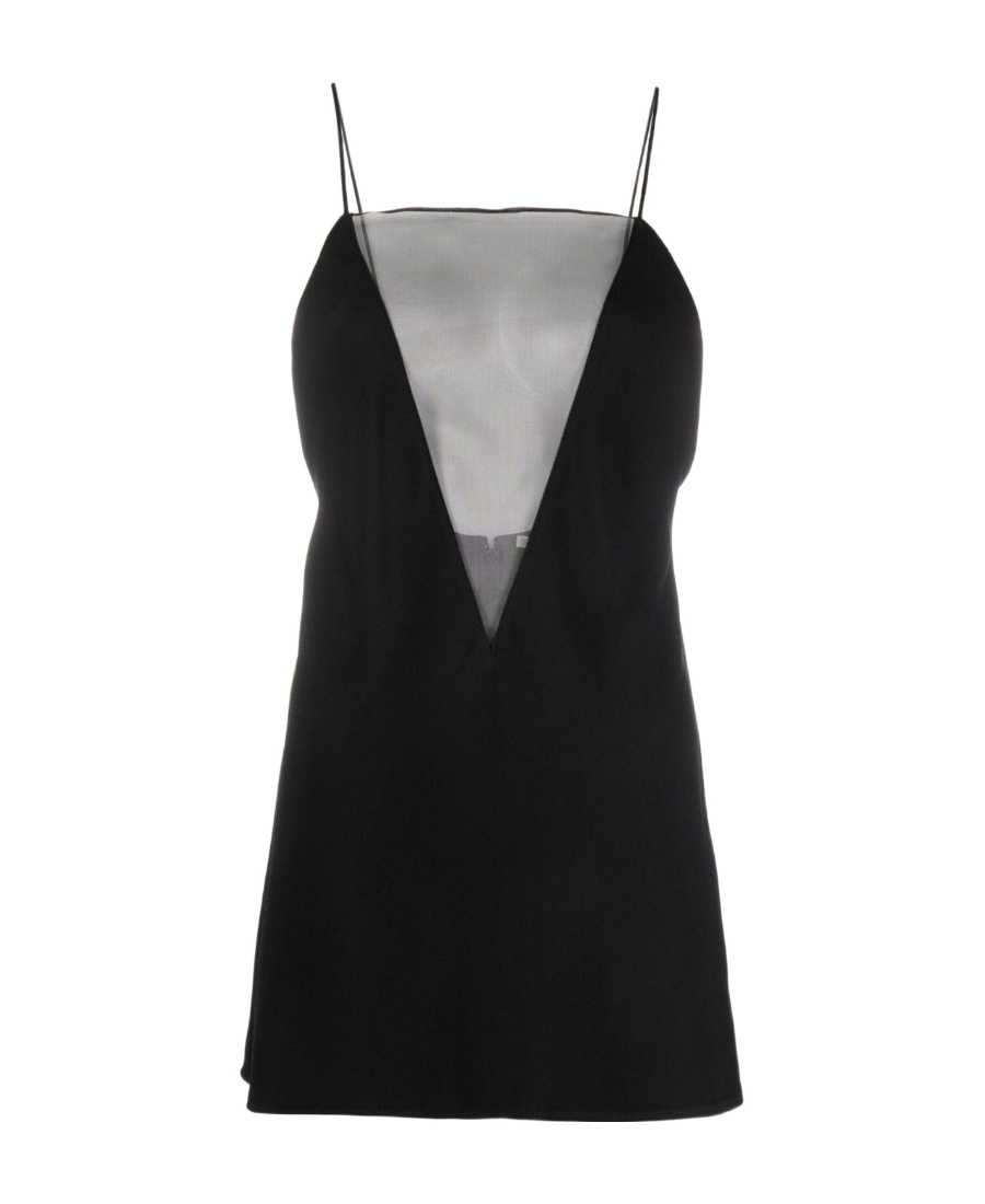 Stella Mccartney Illusion Neck Compact Crepe Camisole In Black
