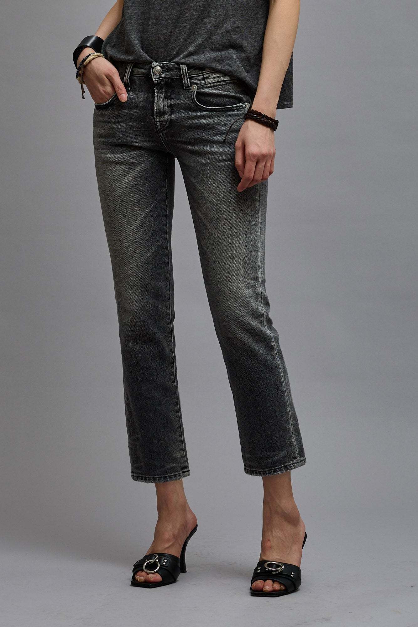R13 Bstraight Jeans In Black