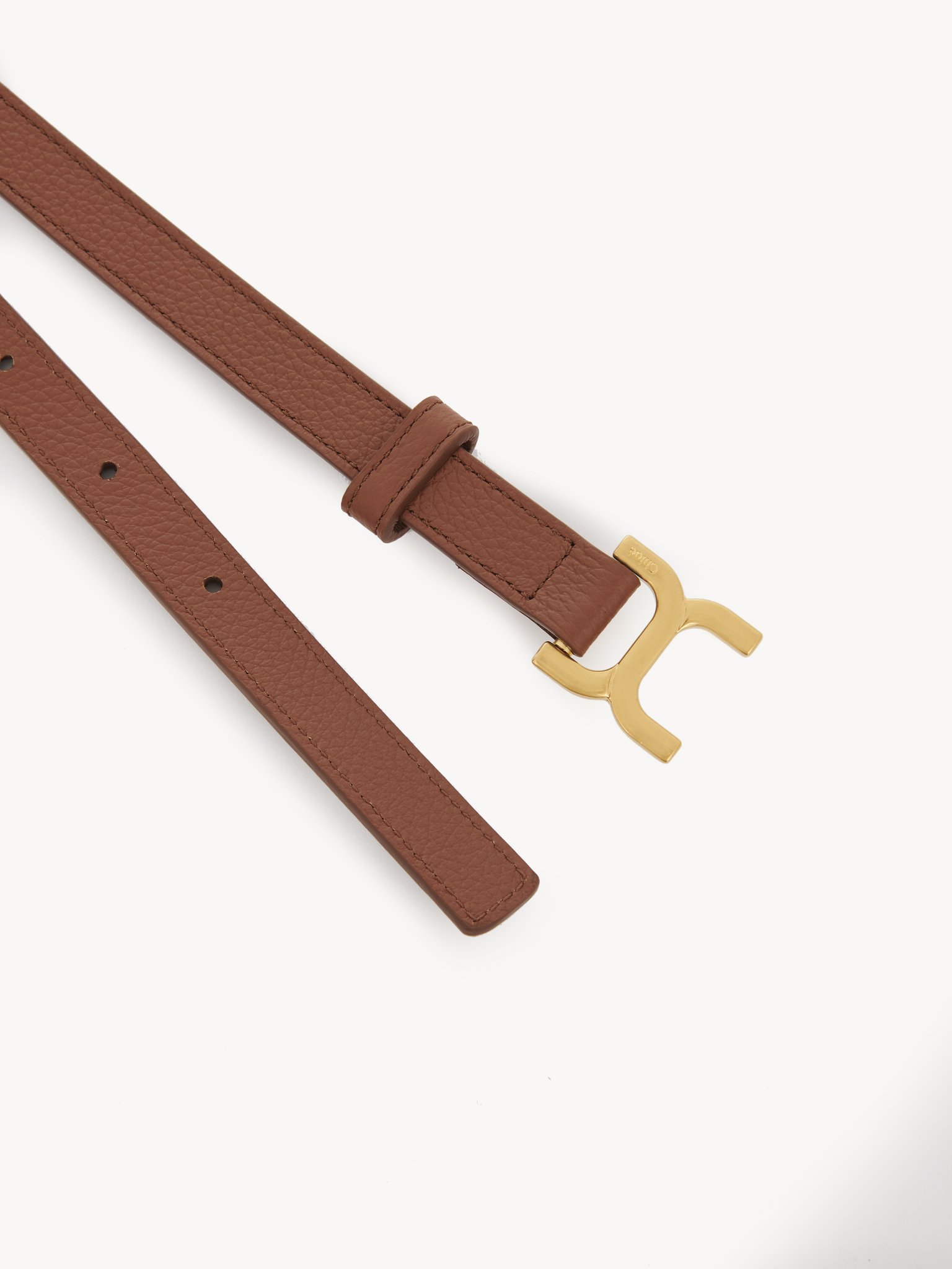 Chloé Calfskin Belt With Grain Flour In Brown