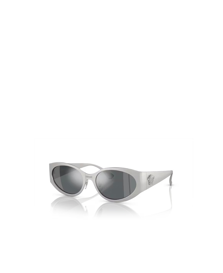 Versace Oval Frame Sunglasses In Gray