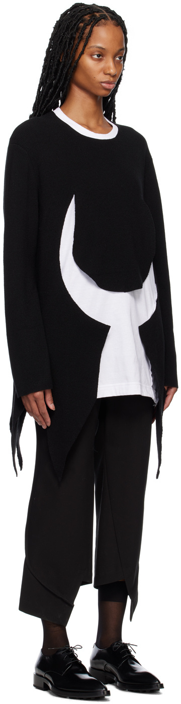 Shop Comme Des Garçons Cut-out Detail Asymmetric Jumper In Black