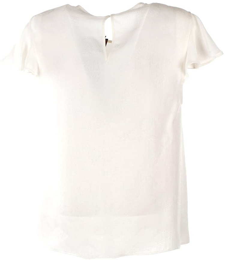 TWINSET ROUND-NECKED LOTUS LEAF EDGE T-SHIRT