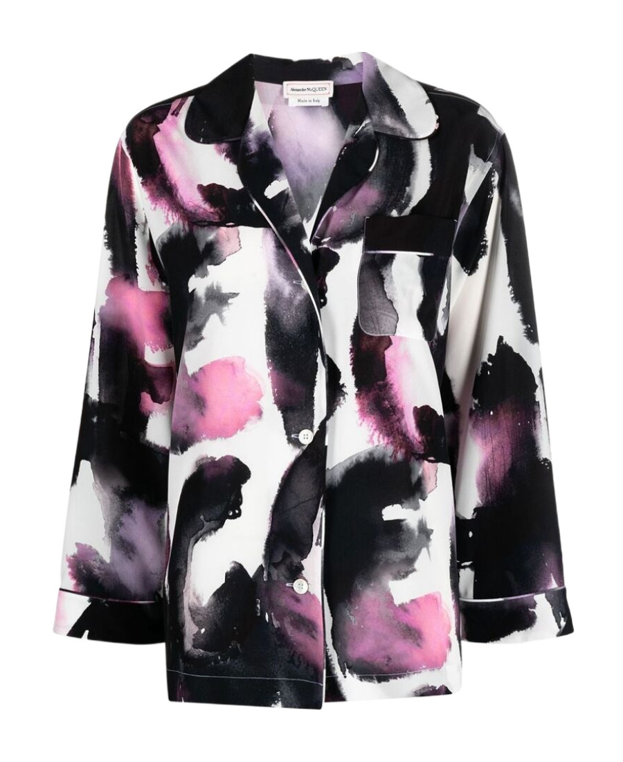 Alexander Mcqueen Silk T-shirt In Black