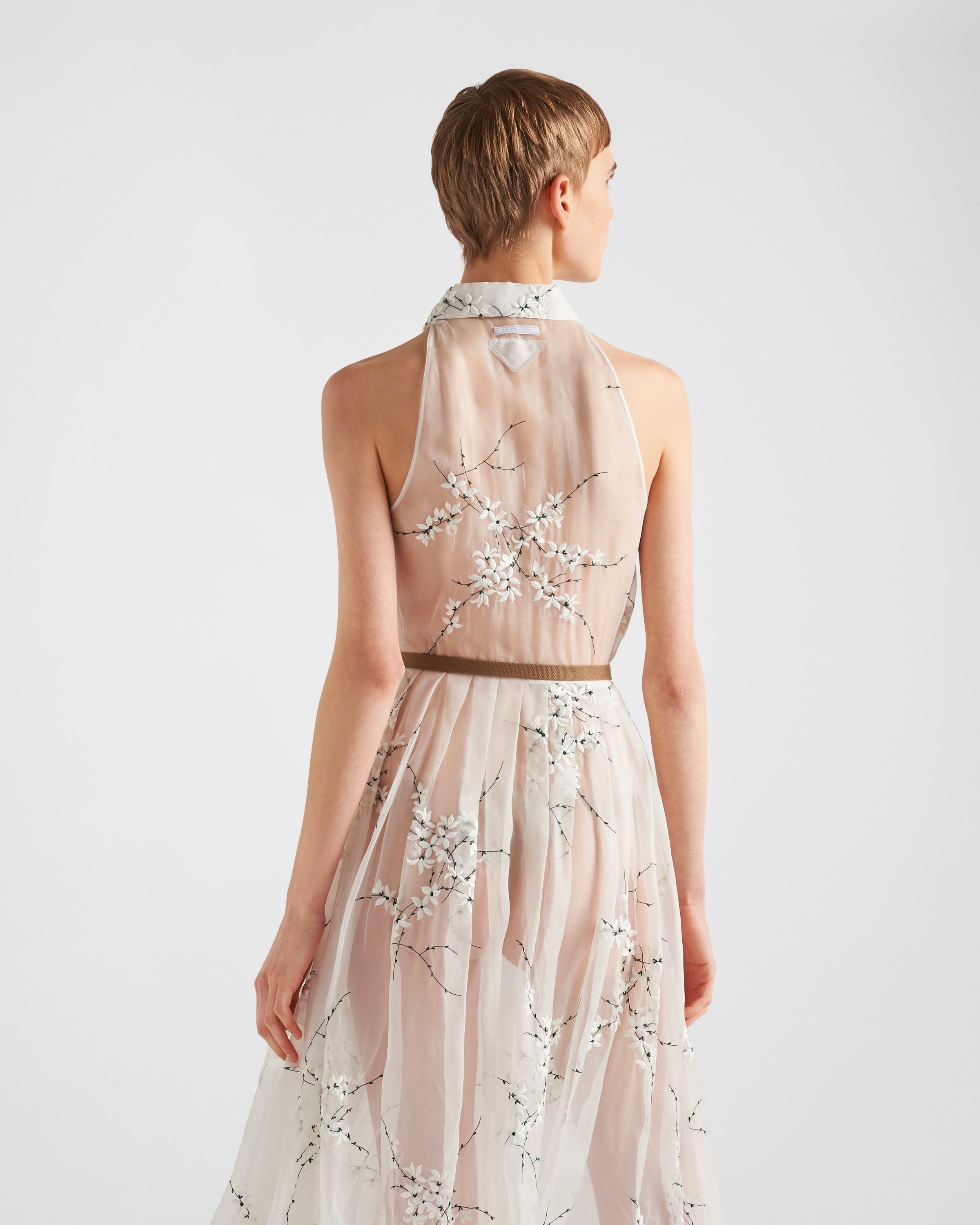 PRADA EMBROIDERED ORGANZA DRESS
