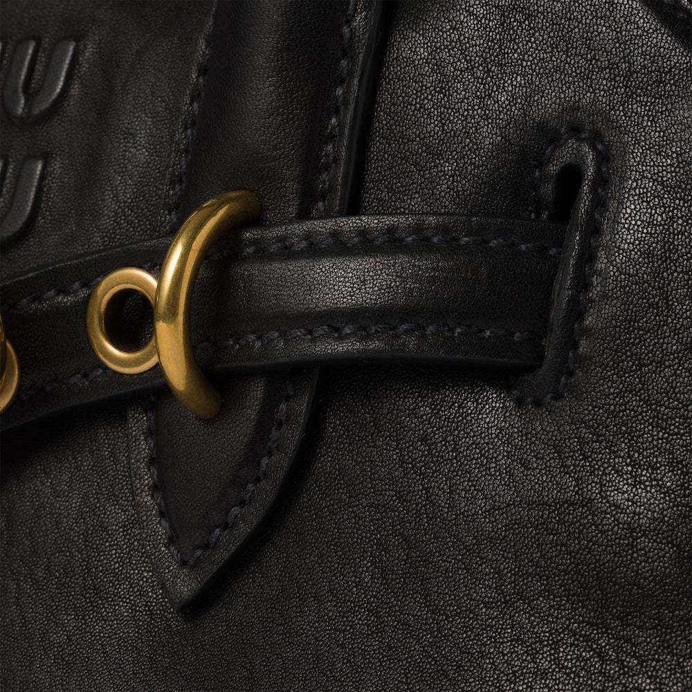 Miu Miu Aventure Nappa Leather Top-handle Bag In Black