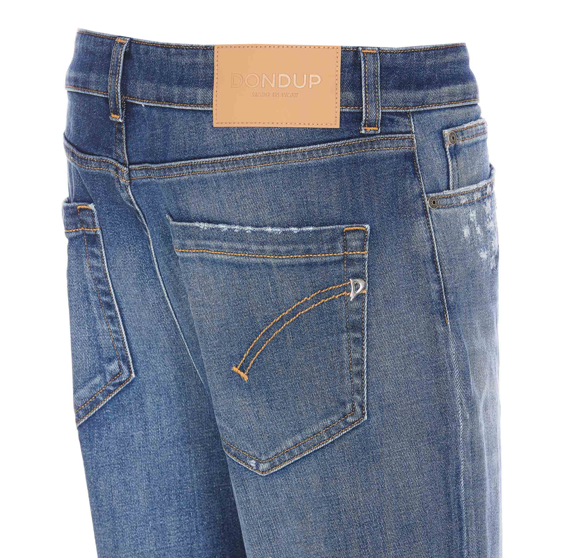 Dondup Koons Destroyed Effect Jeans In Blue