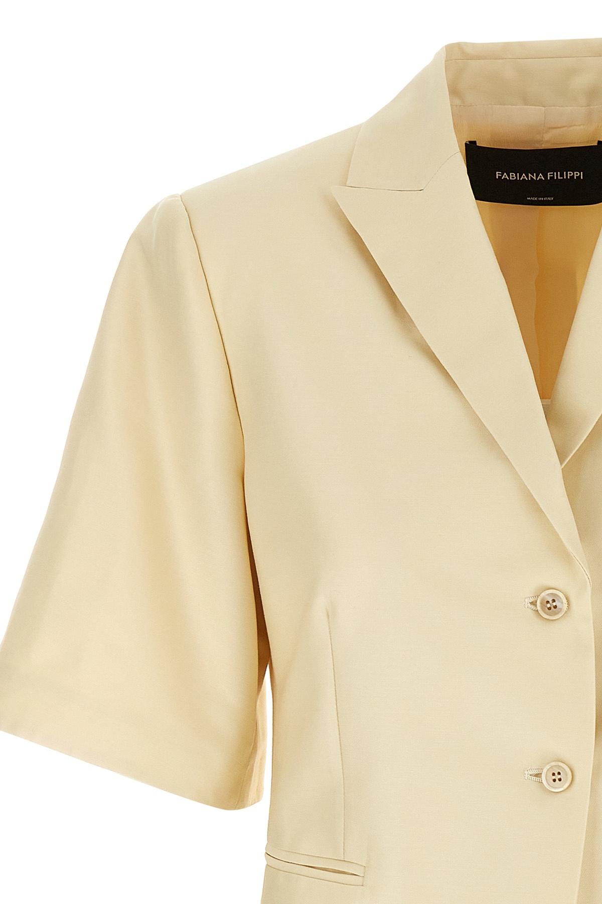 Shop Fabiana Filippi Long Sleeve Casual Jacket In White