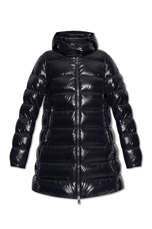 Moncler Womens Black Courcelles Hooded Shell-down Jacket