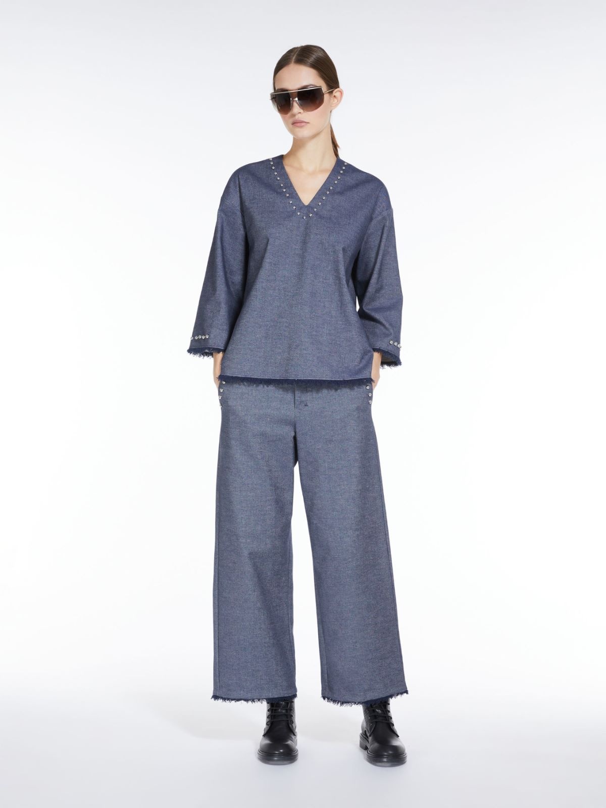 Max Mara Corfu Straight Casual Pants In Gray