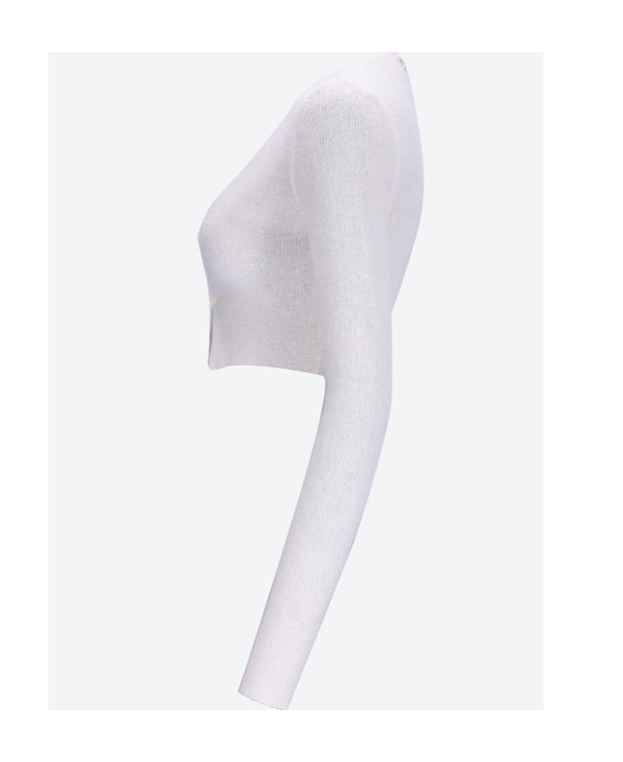 Jacquemus Le Alzou Cropped Cardigan In White