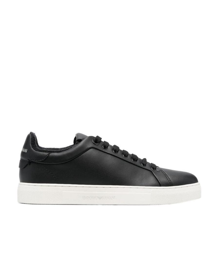 Emporio Armani Logo Pattern Low-cut Shoes In Black