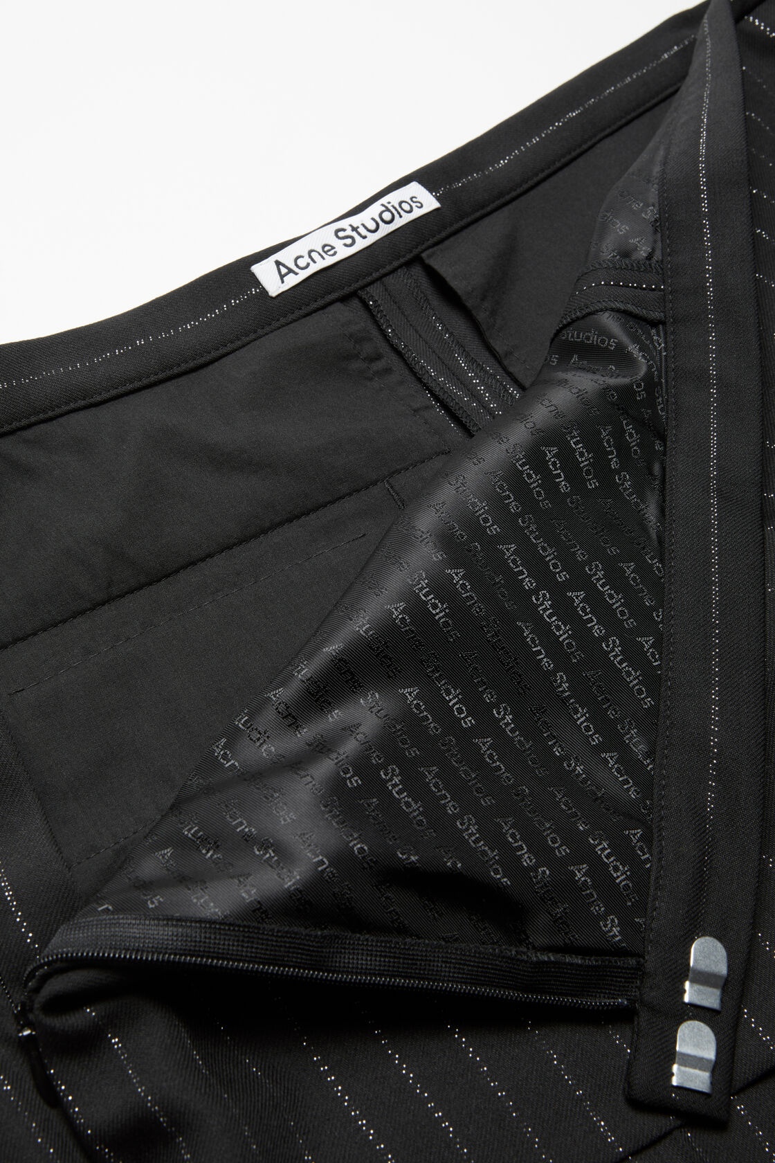 Acne Studios Pinstripe-pattern Trousers In Black