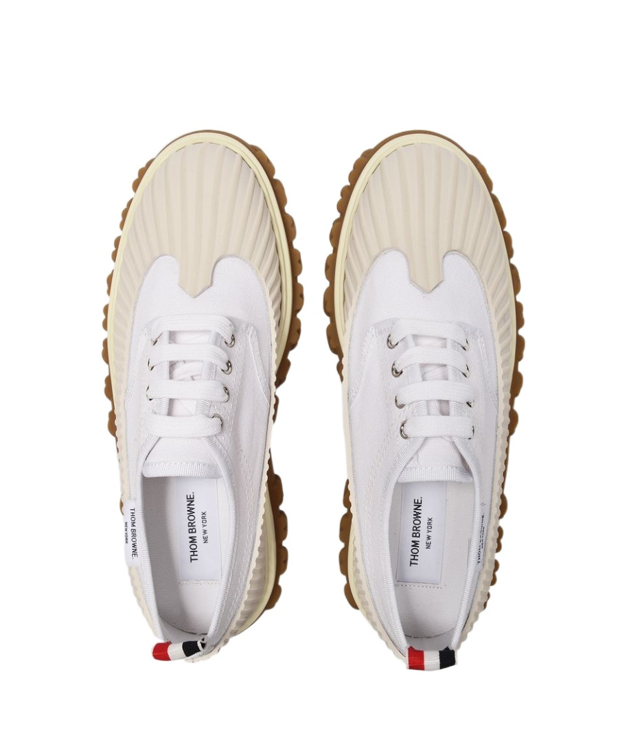 Thom Browne Molded-sole Lace-up Duck Shoes In Nude