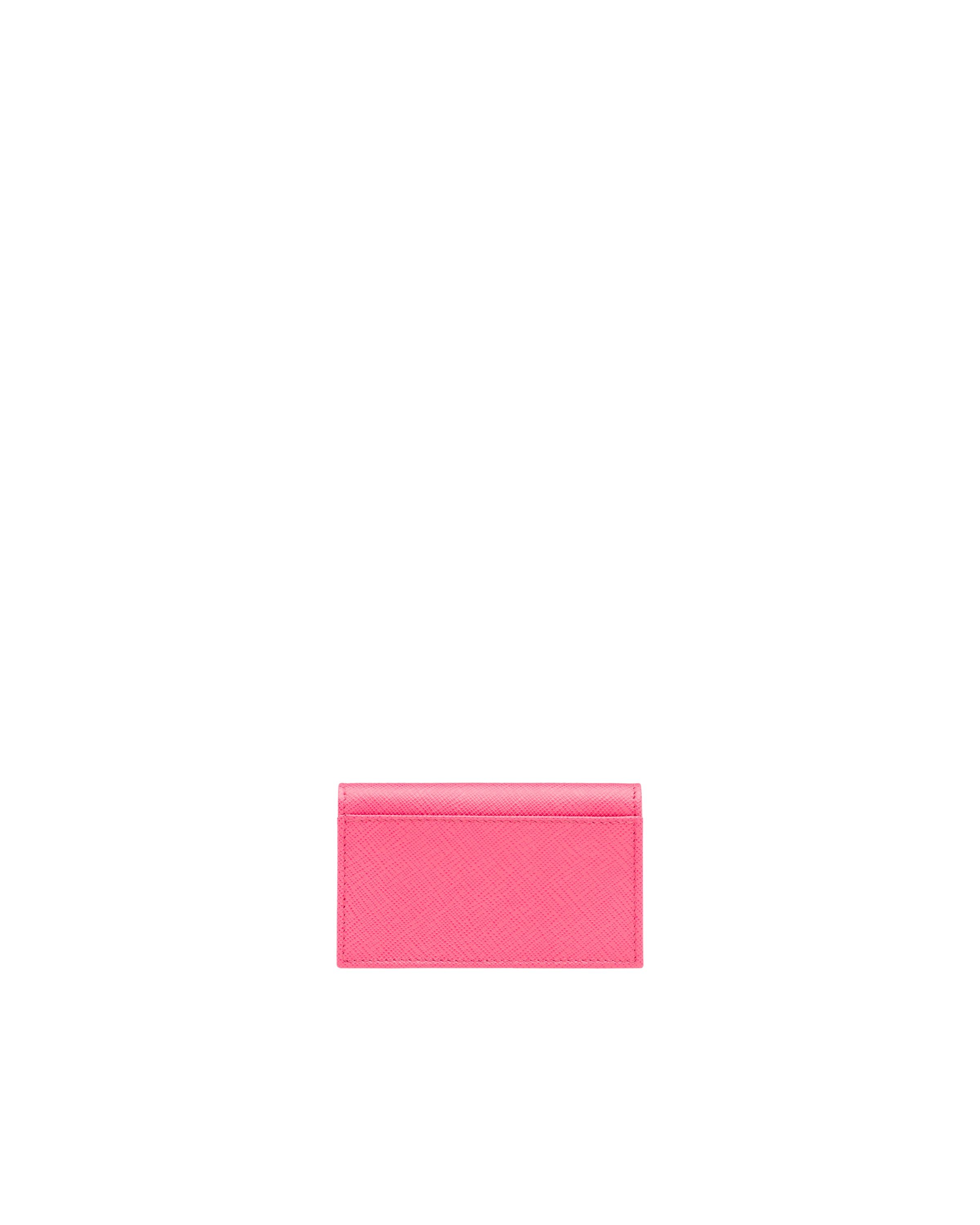 Prada Saffiano Leather Card Holder In Pink