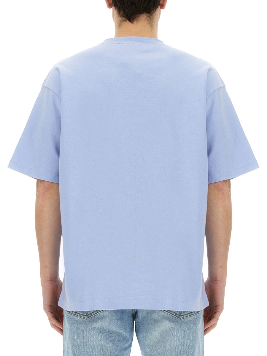 Drôle De Monsieur T-shirt With Round Neck And Short Sleeves In Blue