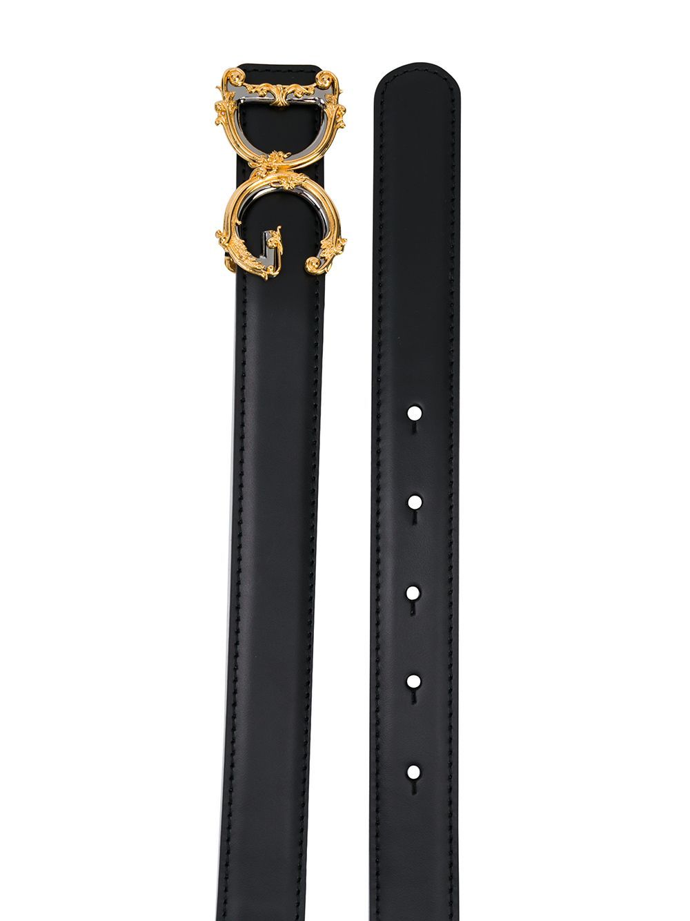 Dolce & Gabbana Baroque Dg Logo Belt In Nude