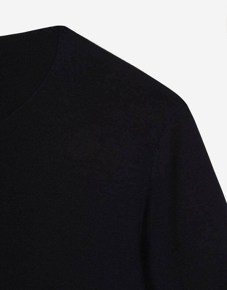 Dolce & Gabbana Logo-embroidered Virgin Wool Jumper In Black