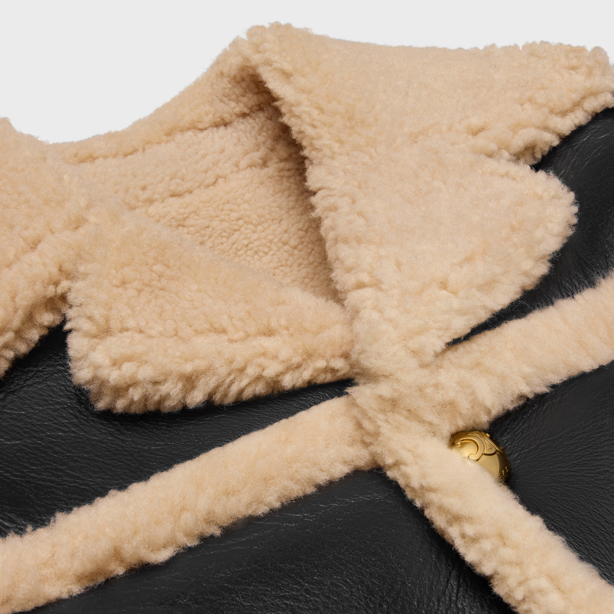 Celine Long-sleeved Leather Jacket In Black
