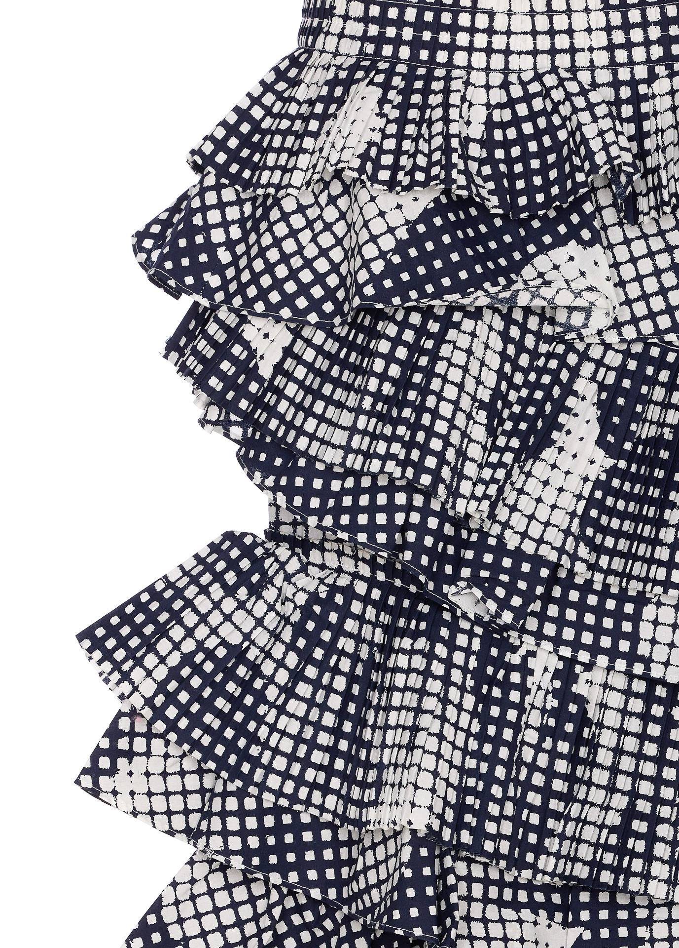 Essentiel Antwerp Tiered Ruffle Skirt With Checkered Pattern In Black
