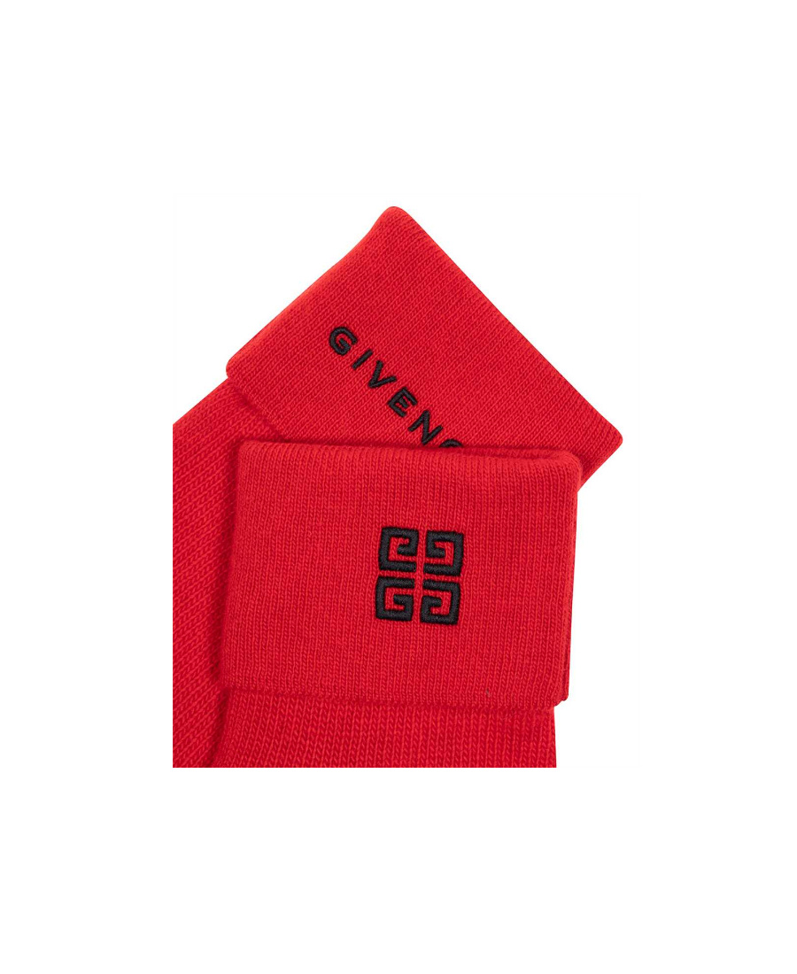Givenchy Rib Gloves In Red