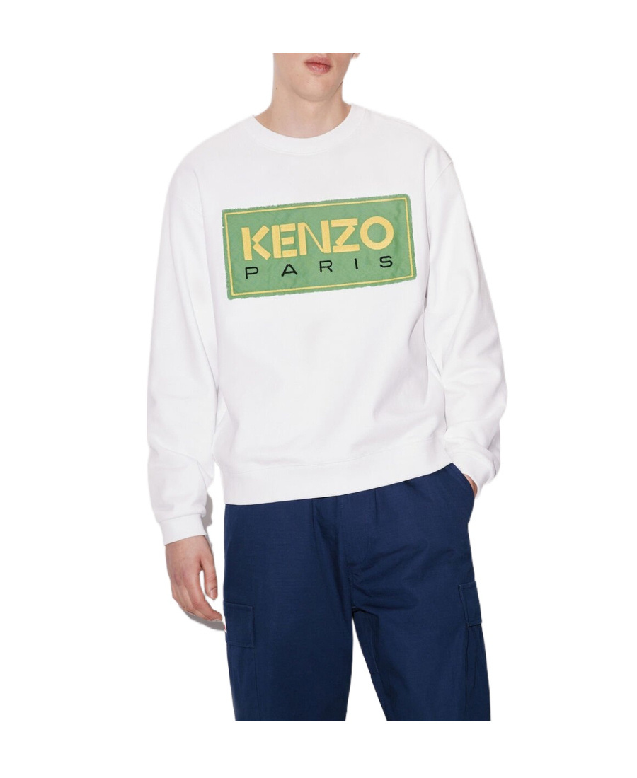 Kenzo Logo-print Cotton Hoodie In White