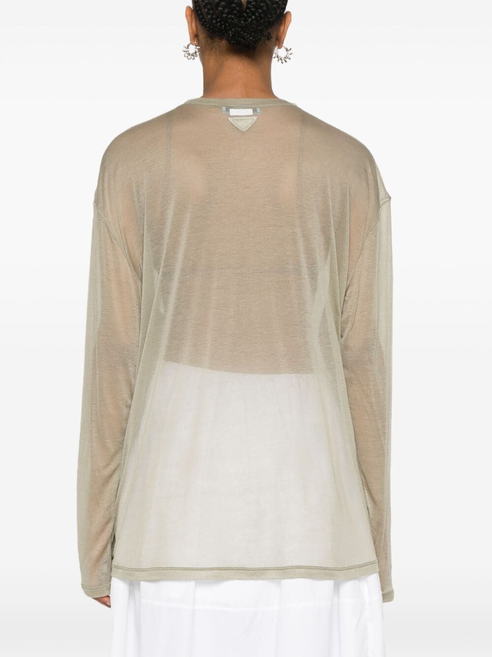 Prada Semi-sheer T-shirt In Green