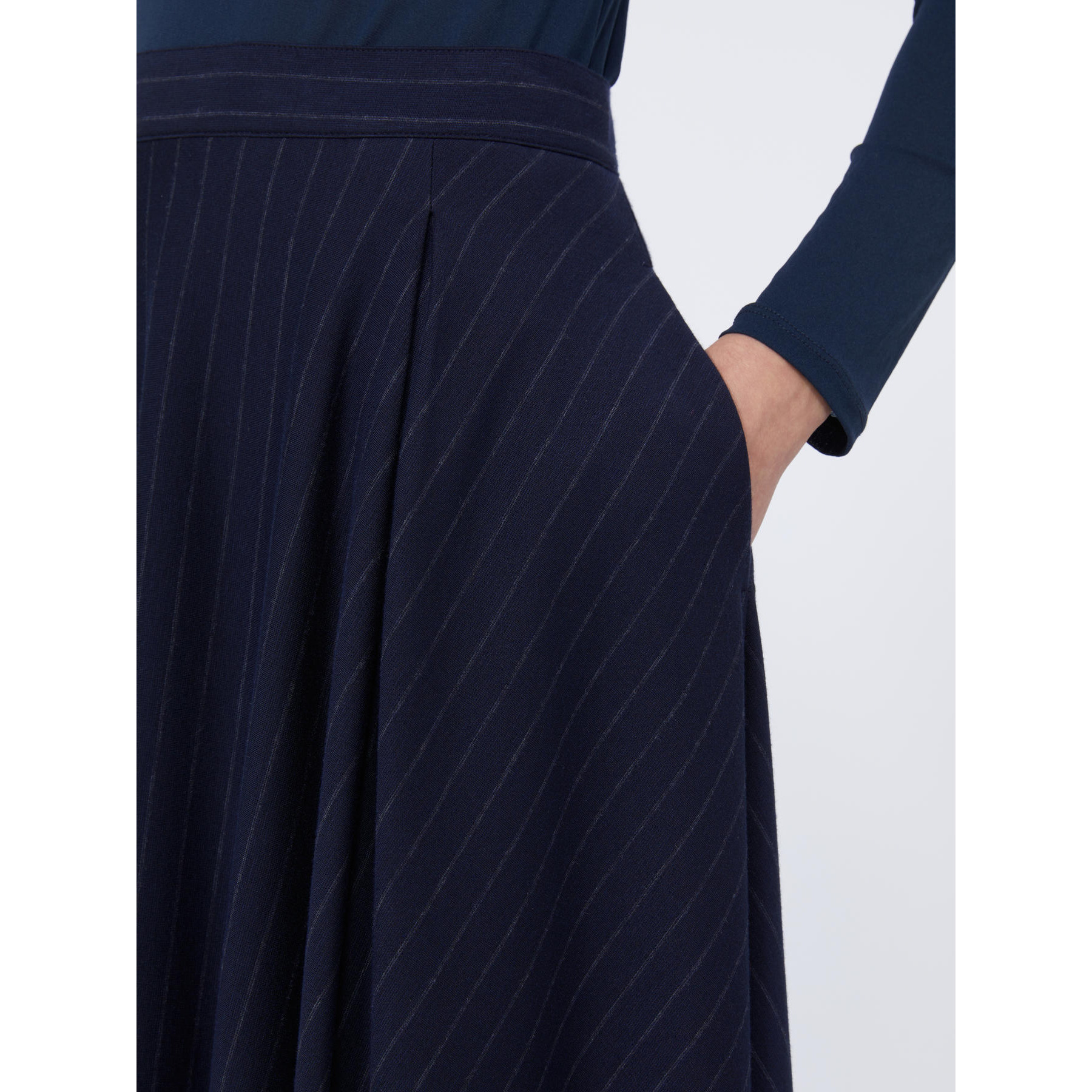 Max Mara Striped Skirt In Black