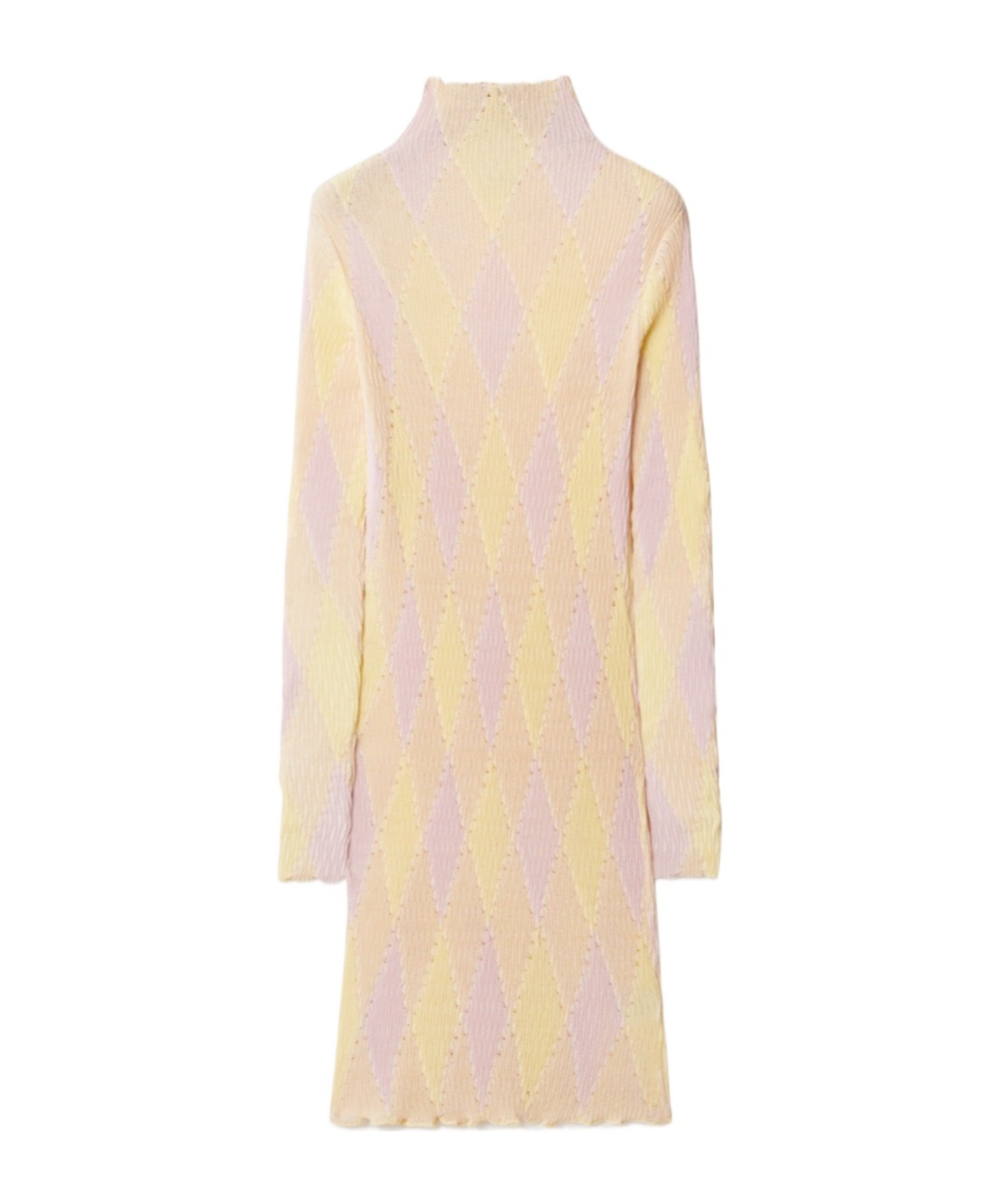 Burberry Argyle Check Pattern Ribbed-knit Dress In Nude