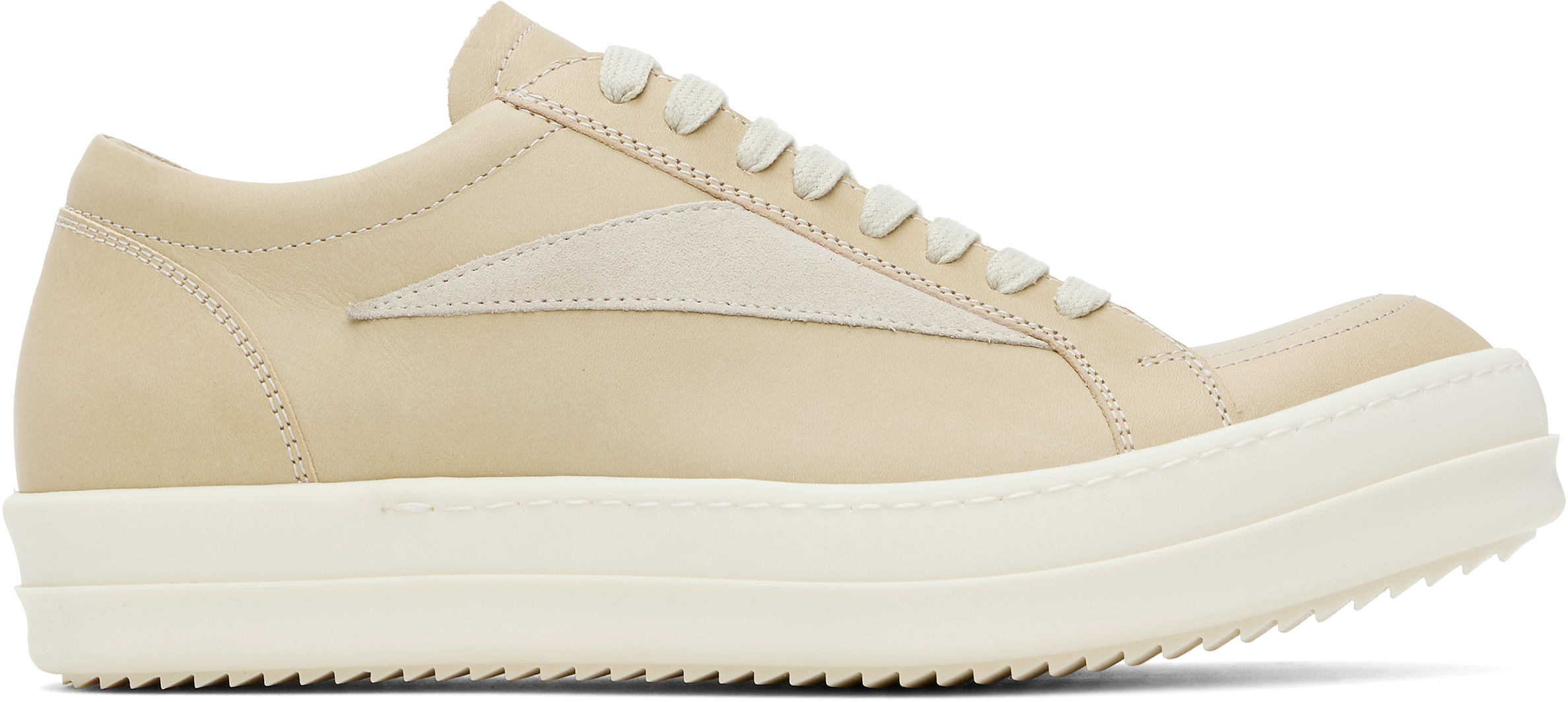 Rick Owens Hollywood Vintage Sneakers Parchment And Milk In Nude