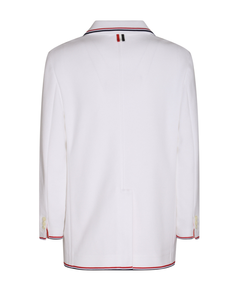 Thom Browne Woman Blazer White Size 10 Cotton In White
