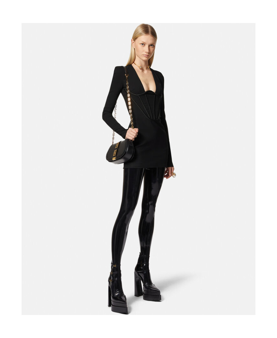Versace Corset-style Minidress In Black