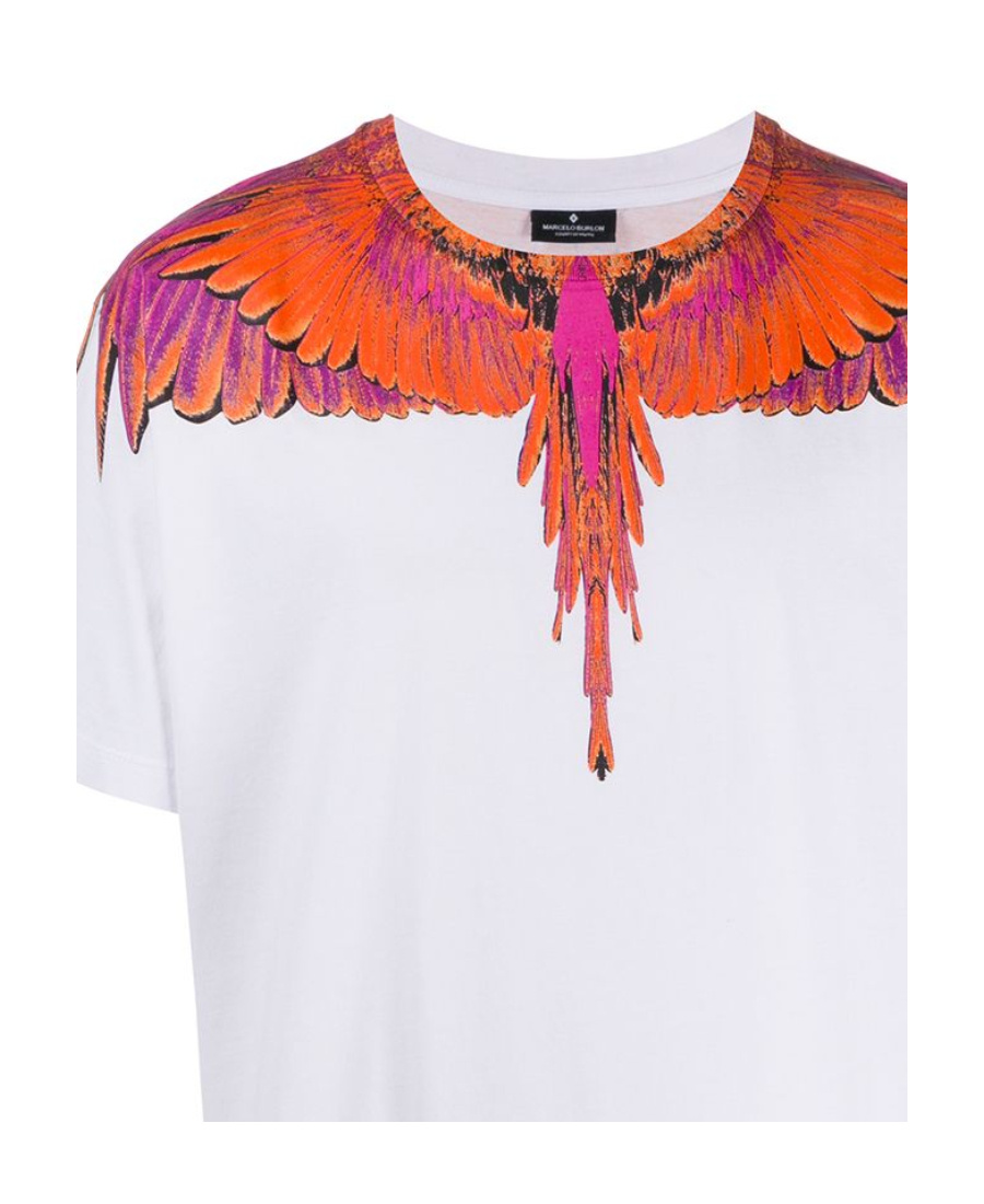 Marcelo Burlon County Of Milan Feather Printed T-shirt In White