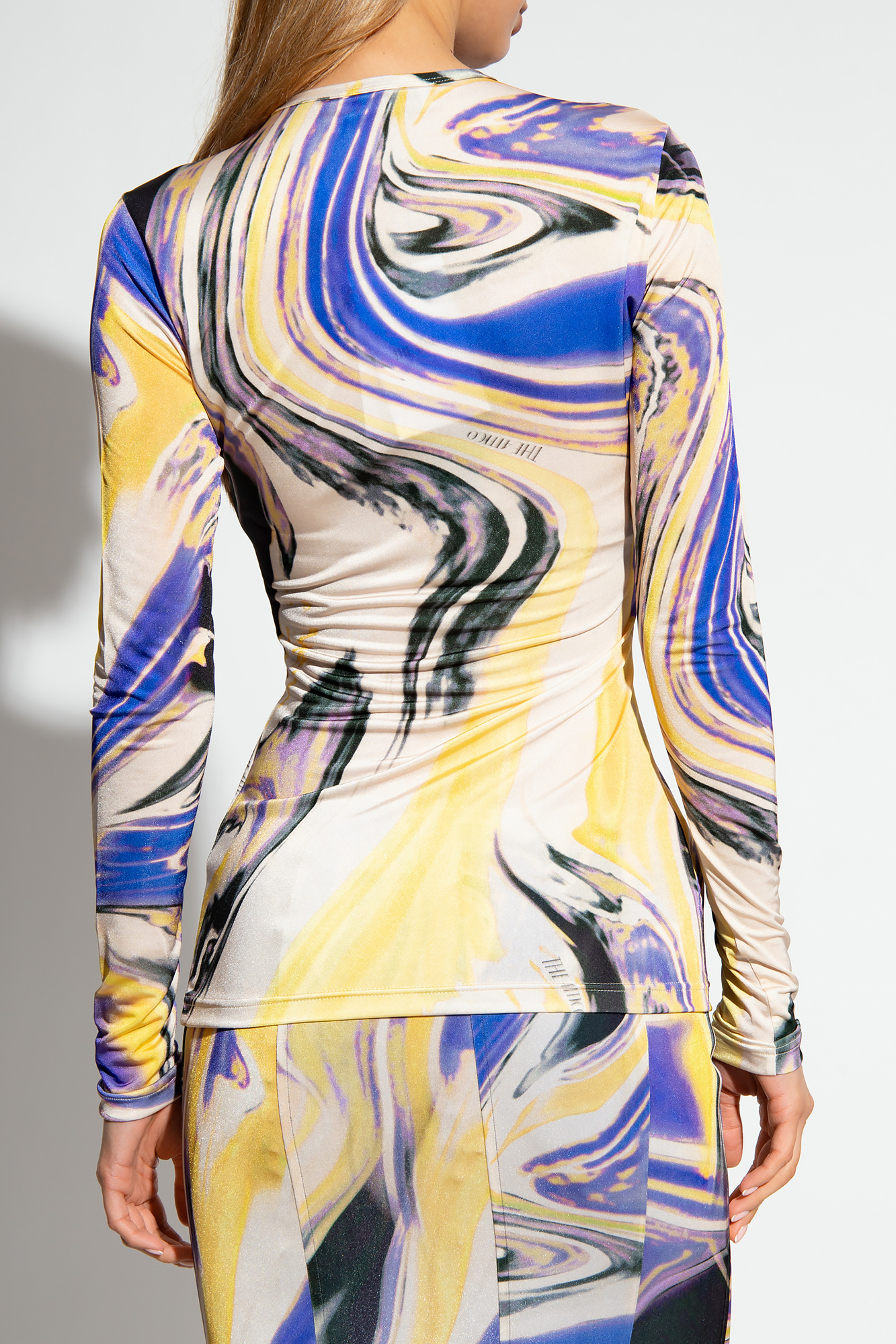 Attico Marbled-pattern T-shirt In Nude