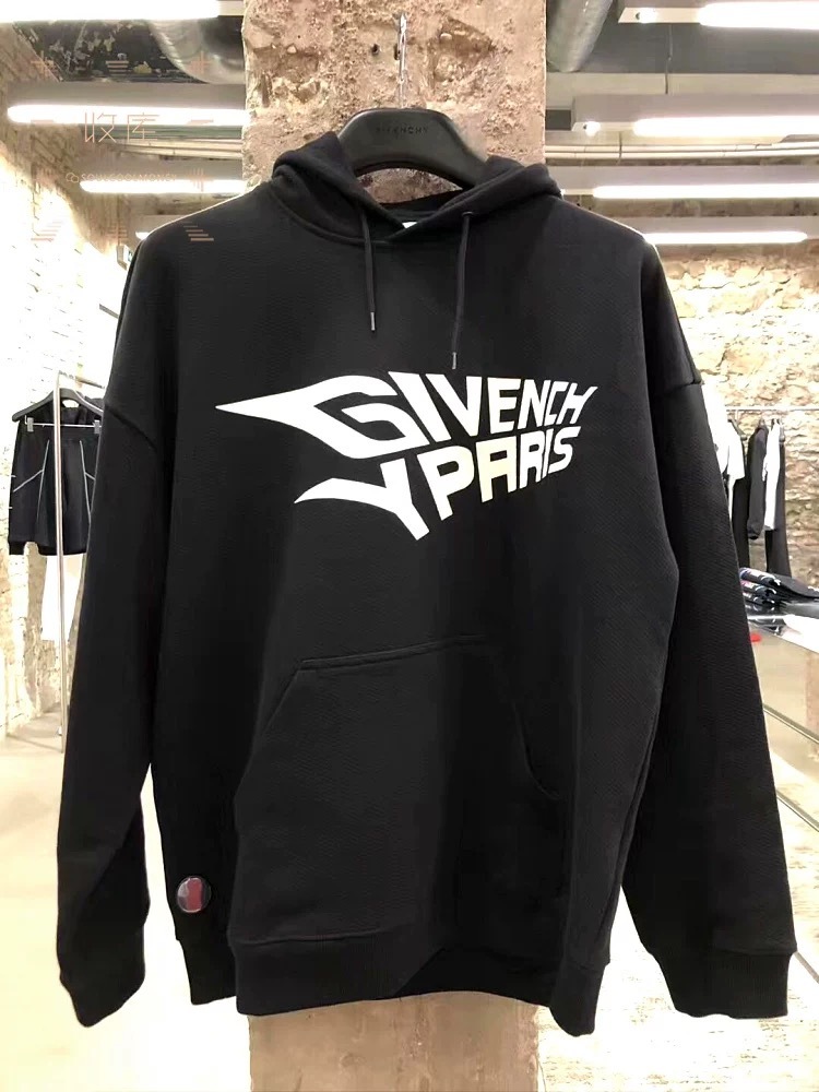 Givenchy Logo Printed Hooded Sweater In Black
